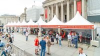 White event tents outside National Gallery